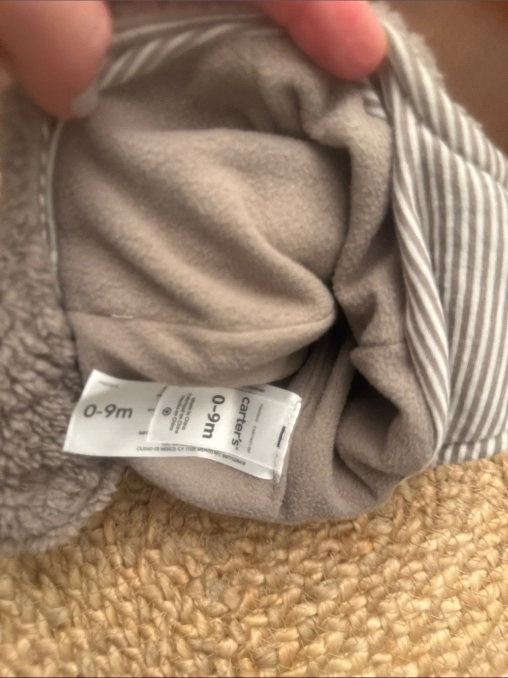 Carter's Cozy Gray Plush Bear Hat for Kids
